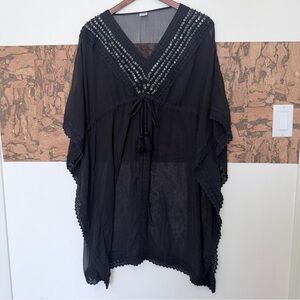 Sexy Black Beach Cover Up with Sequined Detail 🔥
